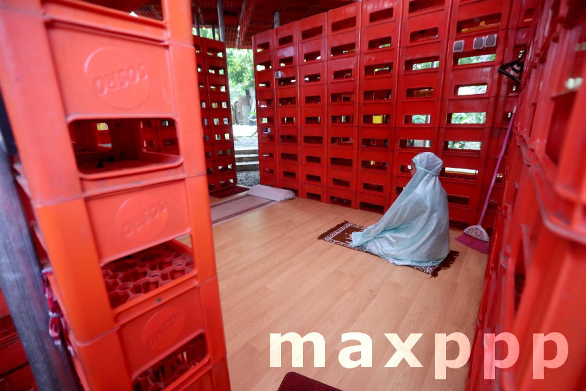 Mushola Kotakrat, a mosque made from 800 used plastic bottle crates in Tanggerang, Indonesia