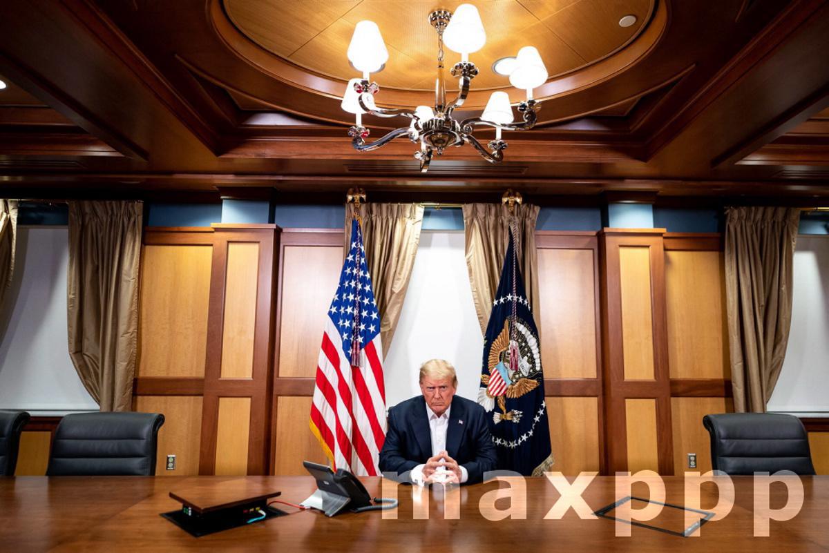 US President Trump at Walter Reed National Military Medical Center in Bethesda