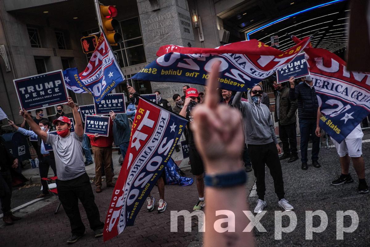 Protest outside vote counting center in Philadelphia