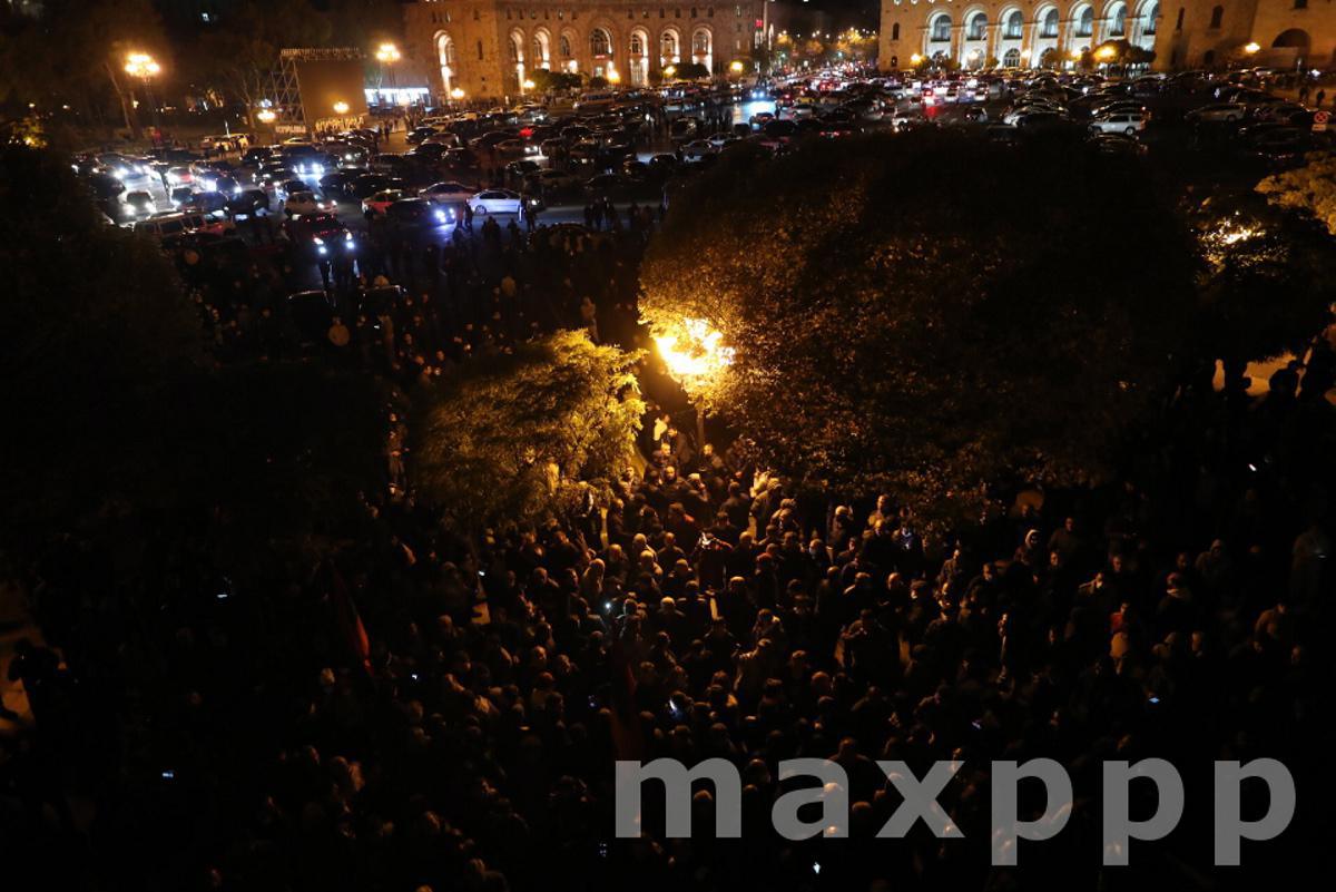 Protests in Yerevan against end of war in the Nagorno-Karabakh region