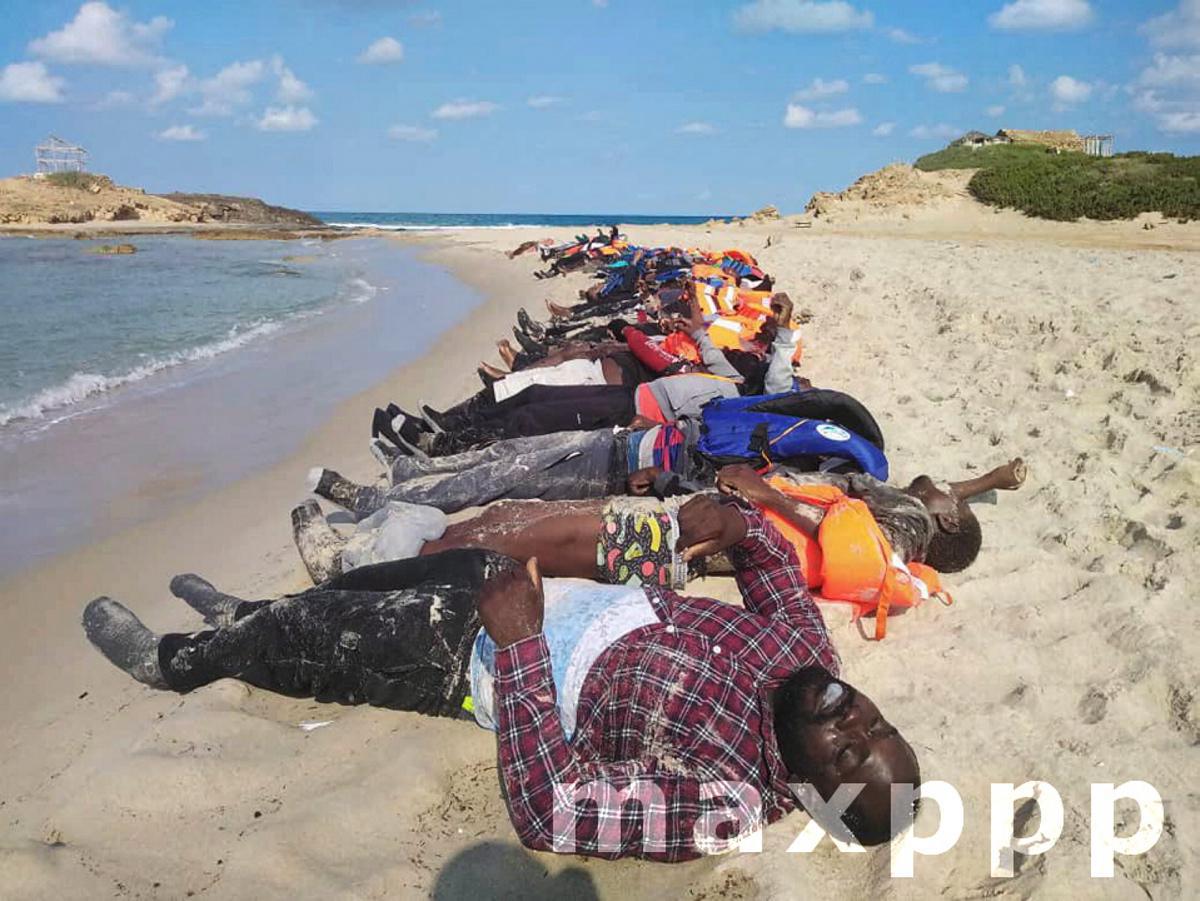 Bodies of migrants dead at sea, on the coast of Libya