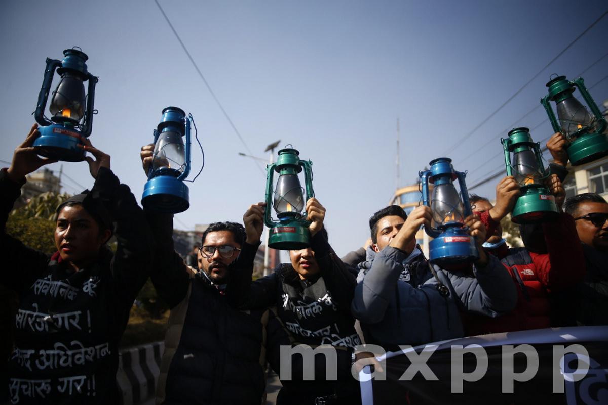 Lantern Protest in Nepal