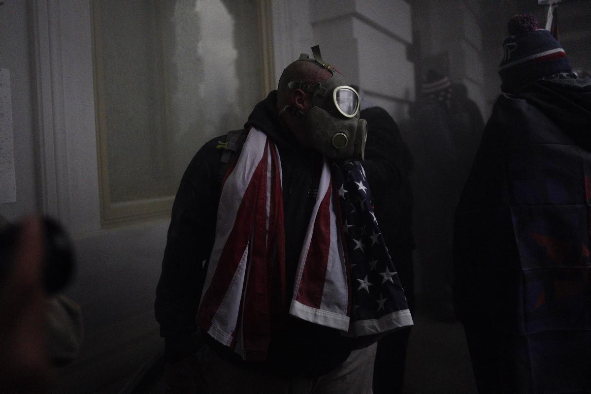 Supporters of President Trump on the grounds of the US Capitol
