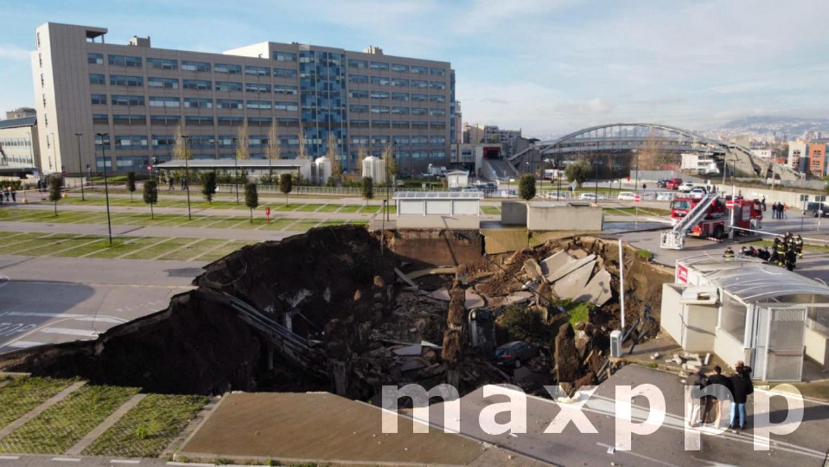 Ground collapse in the Ospedale del Mare car park in Naples
