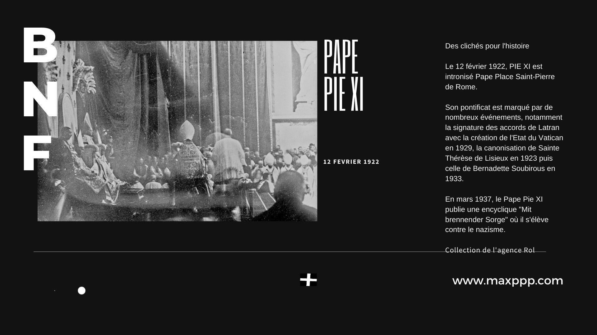 Intronisation Pape Pie XI
