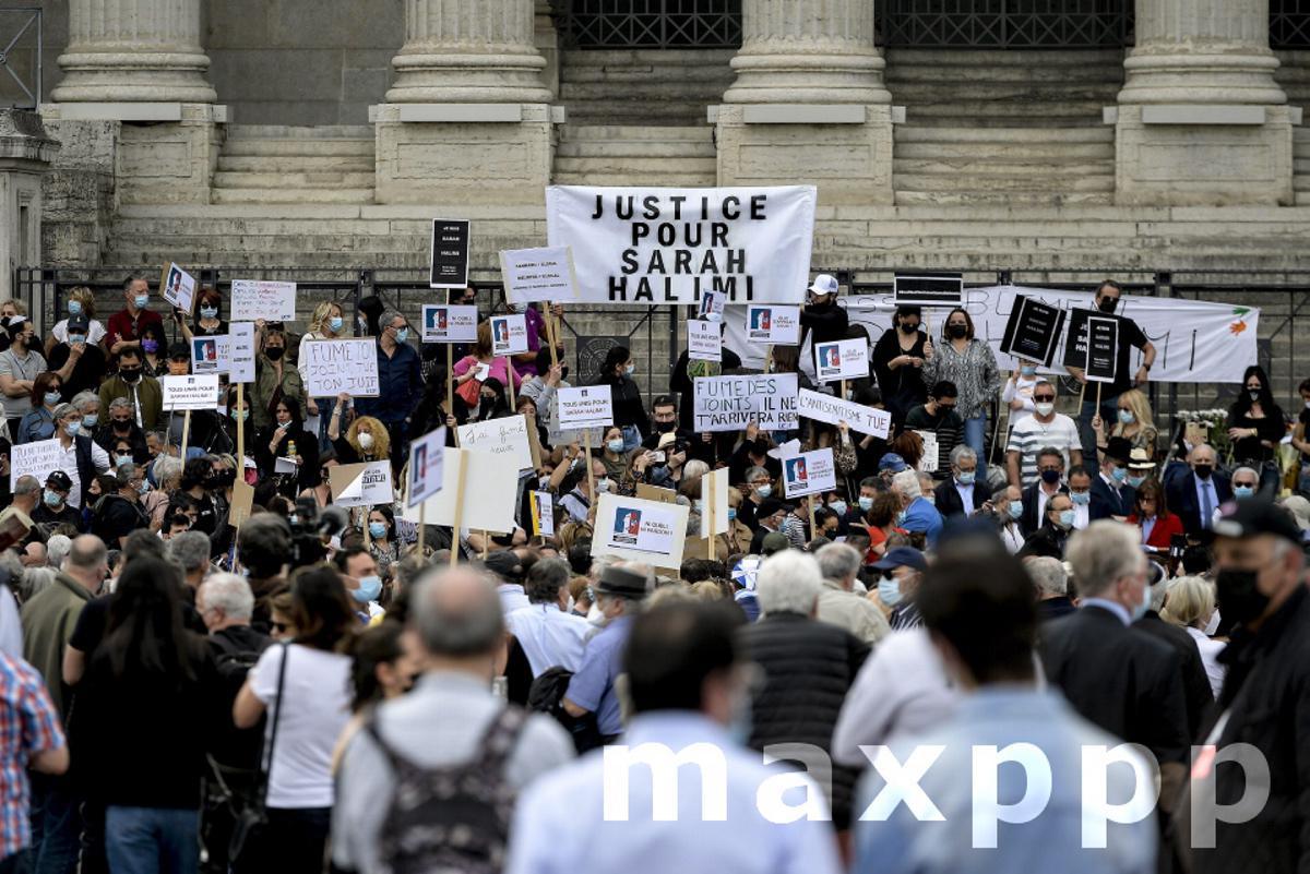 Rassemblement en hommage à Sarah Halimi à Lyon le 25 avril 2020