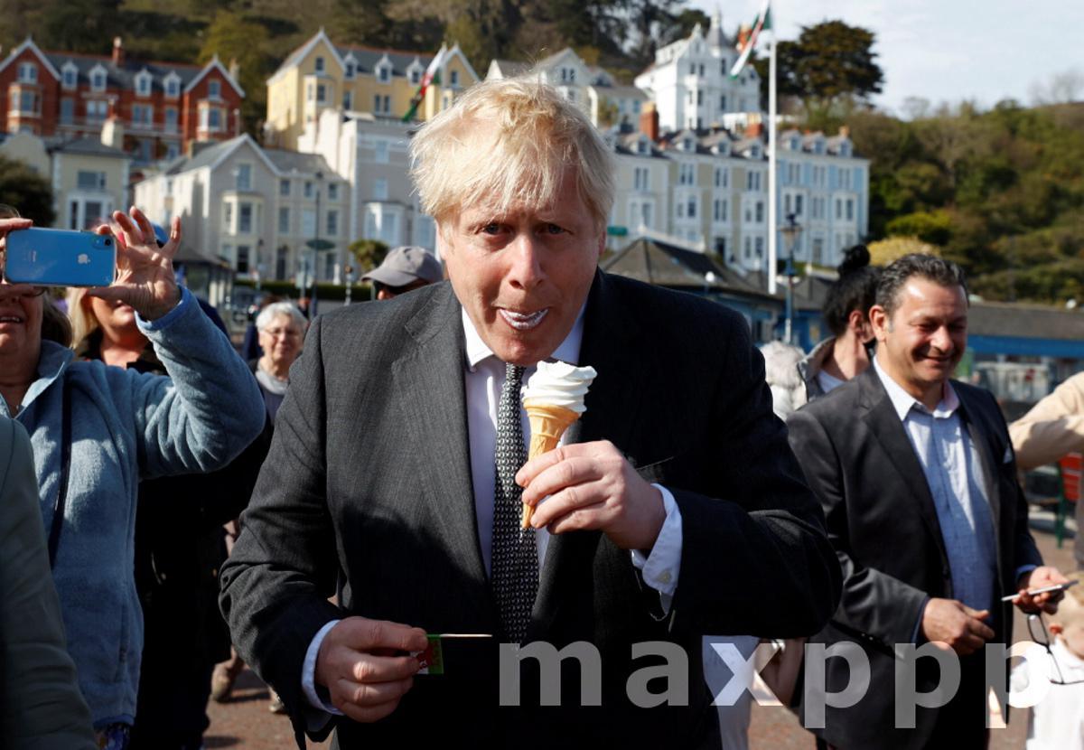 Britain's Prime Minister Boris Johnson visits North Wales