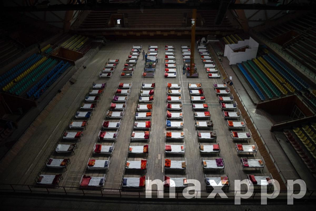 Indoor sports stadium turned COVID19 Isolation center in Srinagar, India