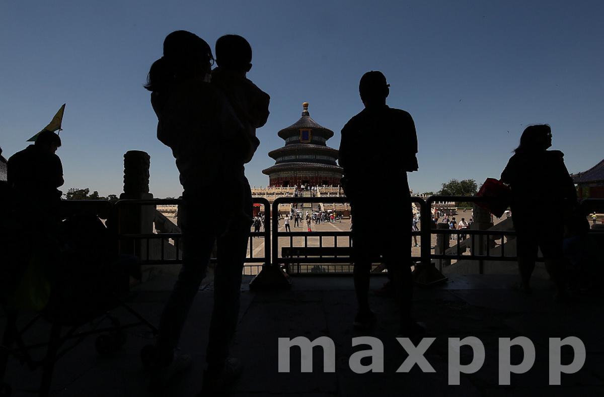 Chinese Visit the Temple of Heaven in Beijing, China