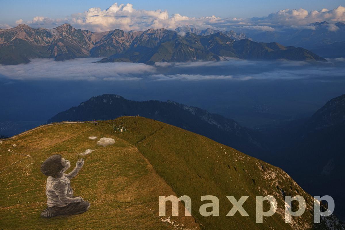 A giant landart fresco by French-Swiss artist Saype