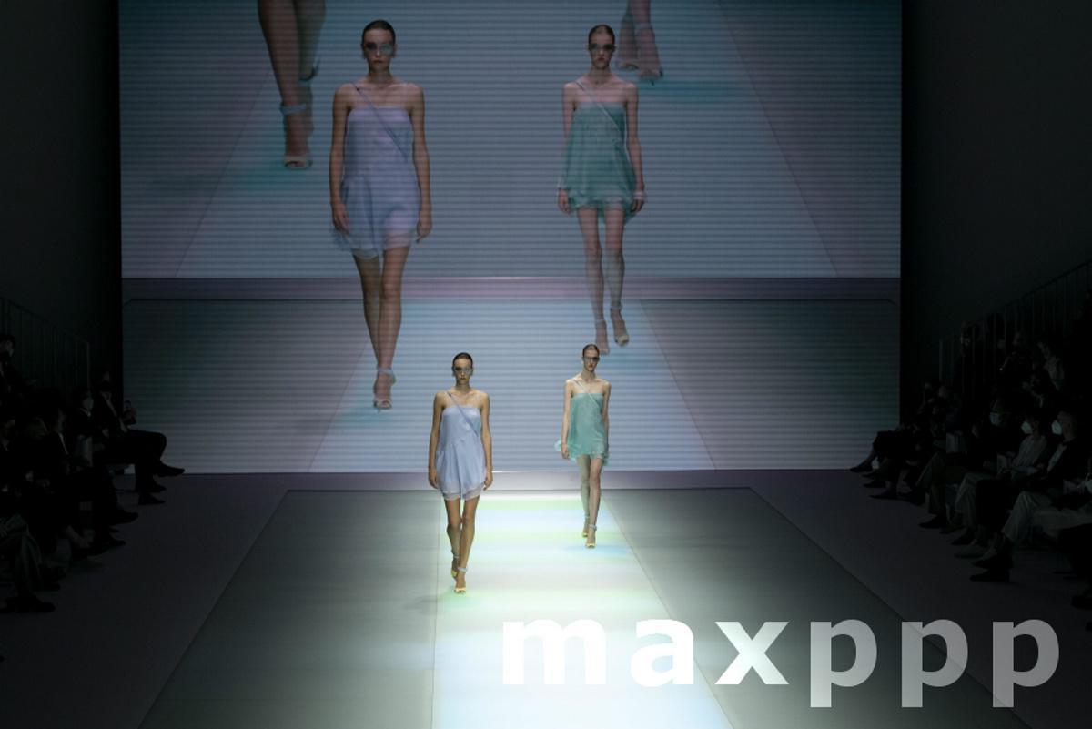 EMPORIO ARMANI SS22 runway during Milan Fashion Week on September 2021