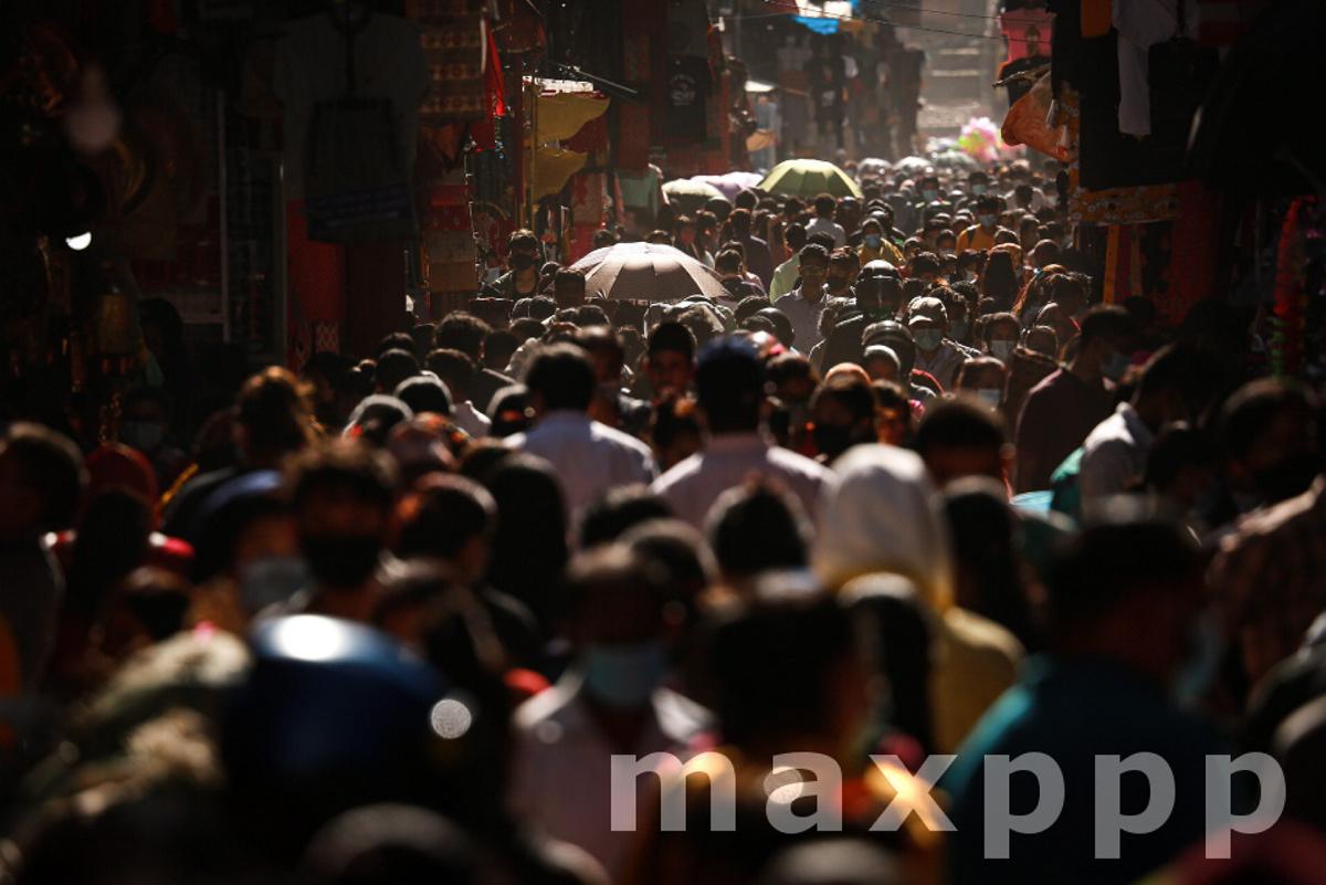 Crowded Marketplace Of Kathmandu