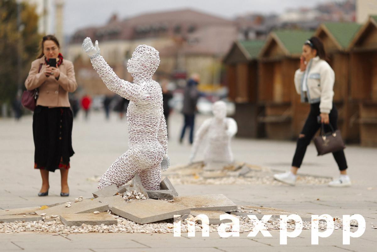 Eroll Murati art installation in Pristina