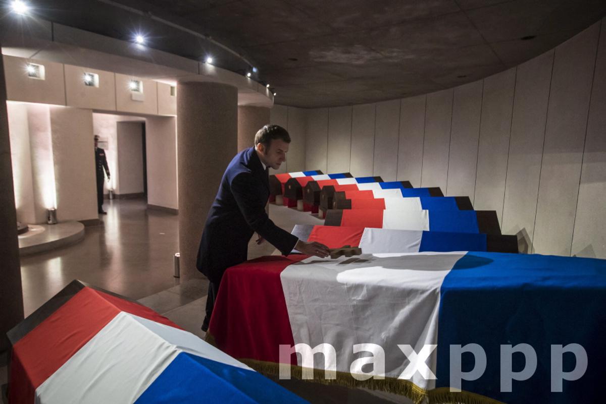 Burial ceremony of the last Companion of the Liberation at the French resistance memorial of the Mont Valerien
