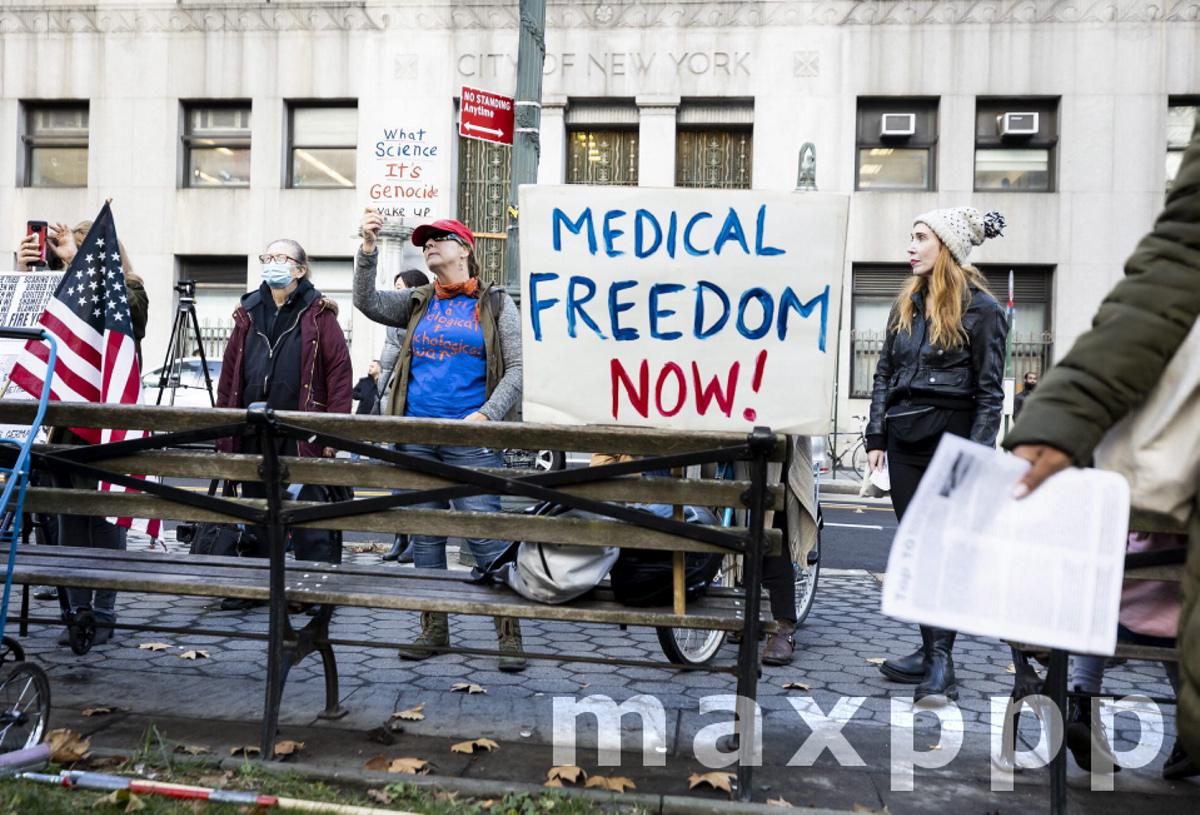Coronavirus Vaccine Mandate Protest in New York