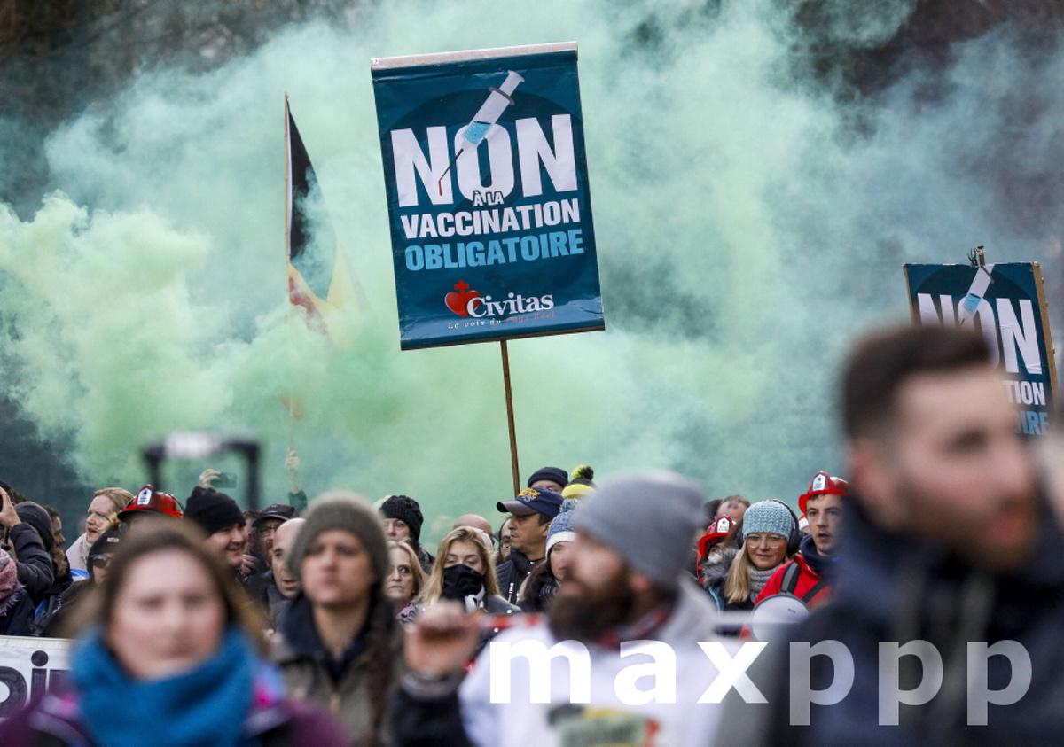 Protest against Covid-19 measures in Belgium