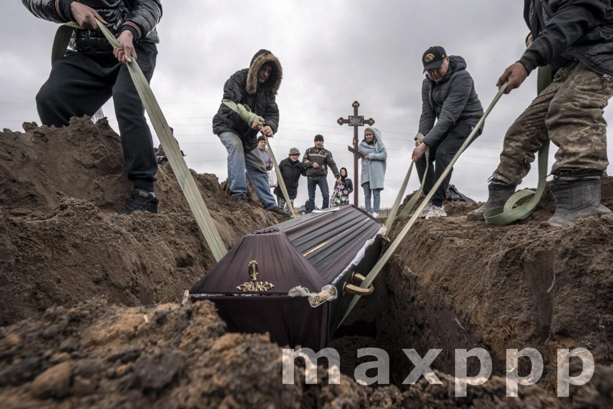 Victims of the Russian War Burials at a Cemetery in Bucha, Ukraine