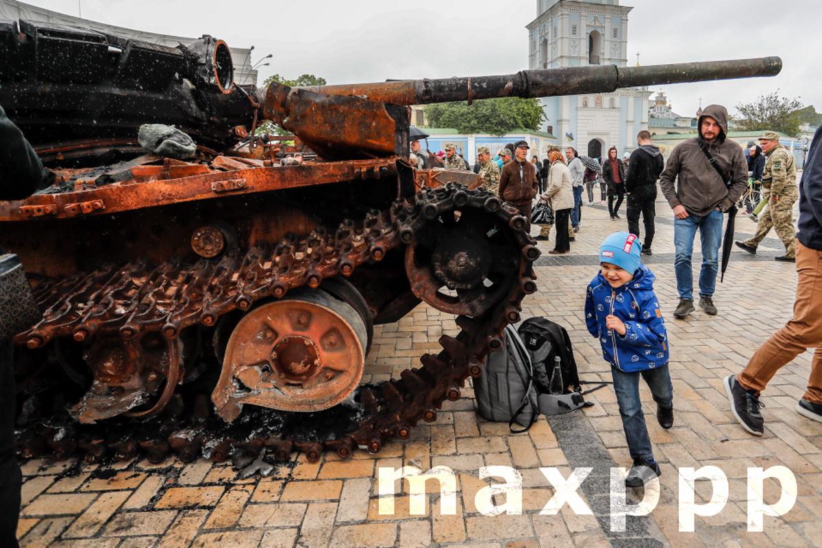 Russian military wreckage on display in Kyiv