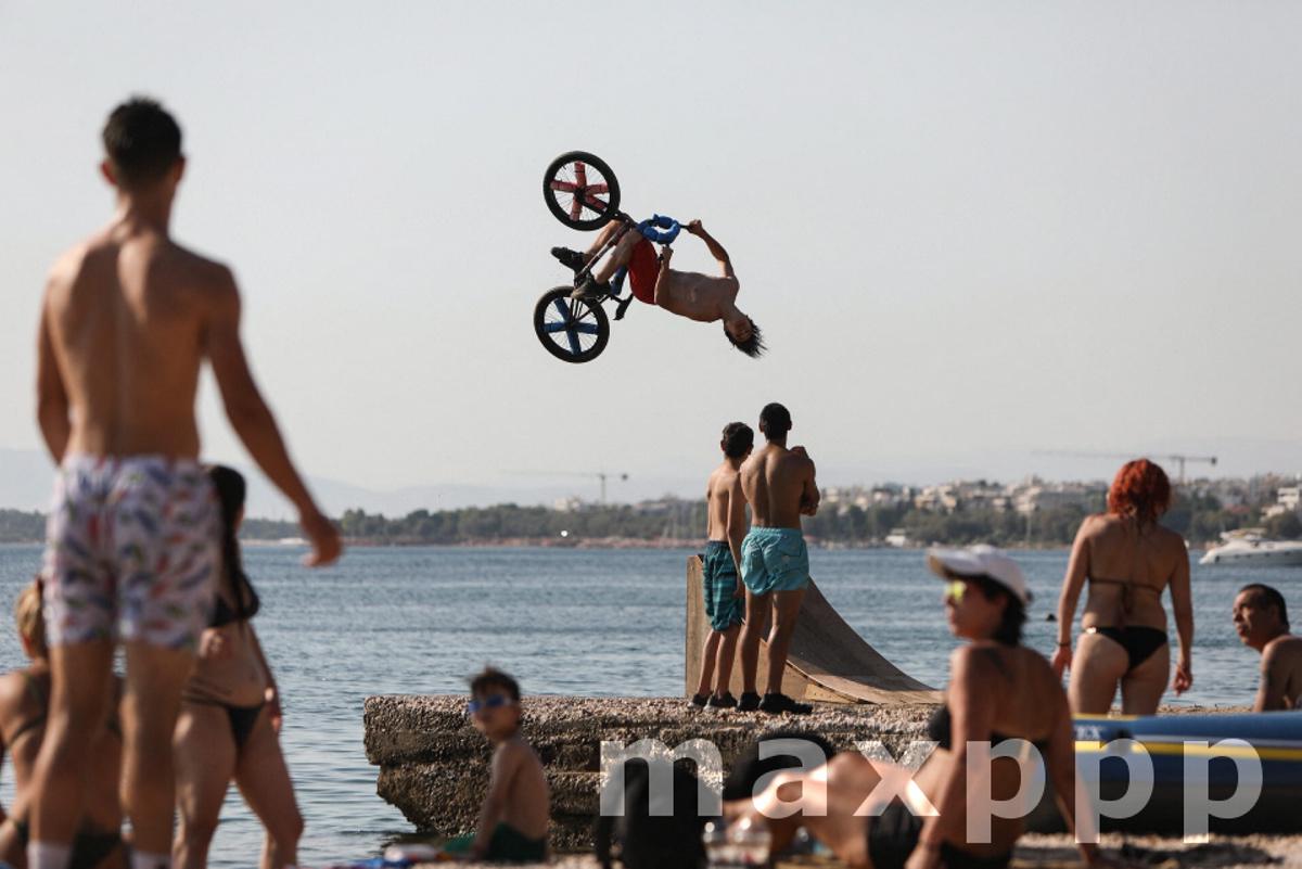Celebrating BMX Day at Kavouri beach in Athens