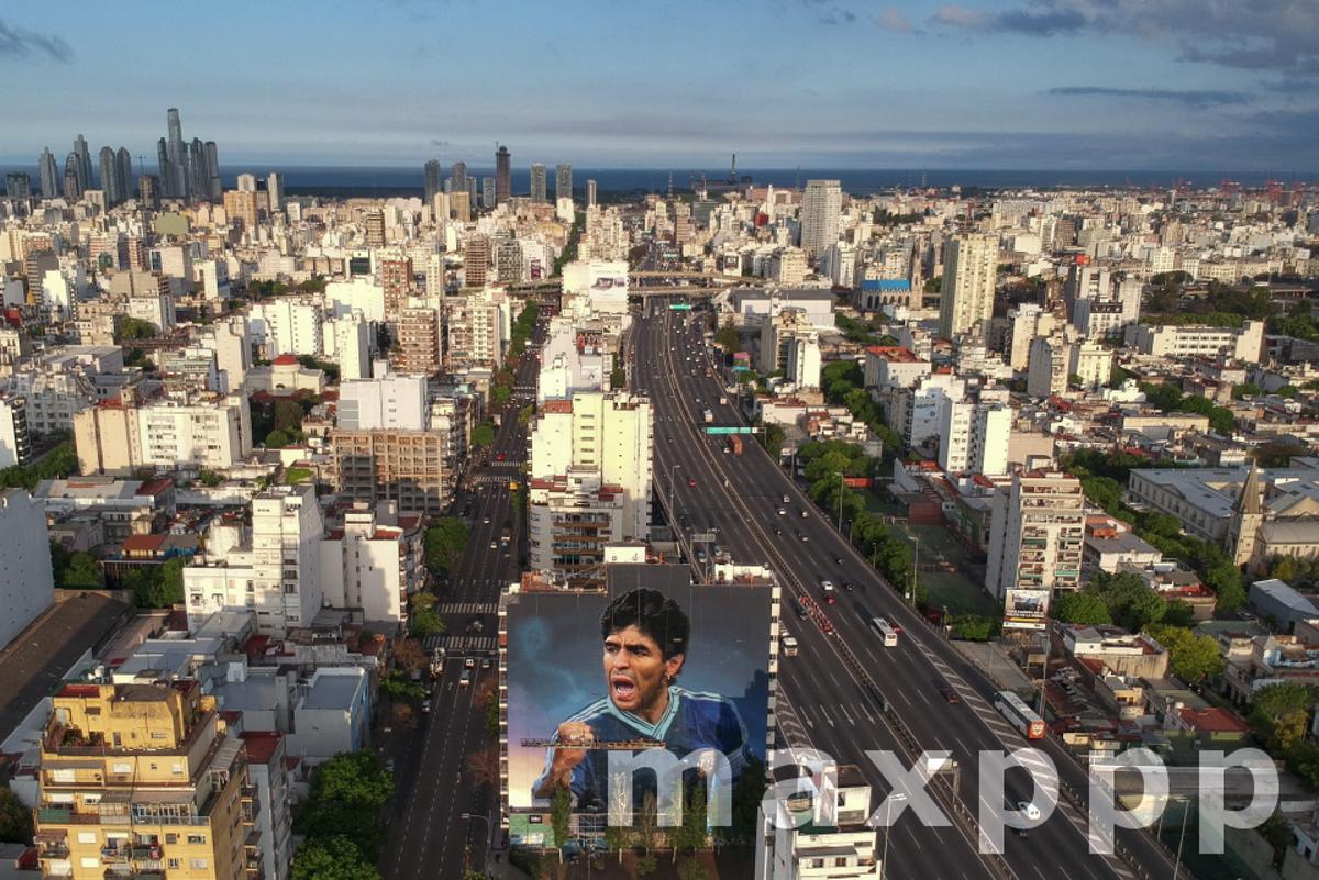 A mural in honor of Diego Maradona in Buenos Aires