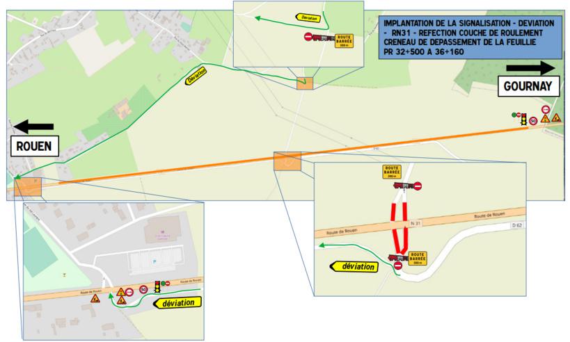 #InfoRoute. Travaux sur la RN31 à La Feuillie, en Seine-Maritime, du 30 mai au 12 juin