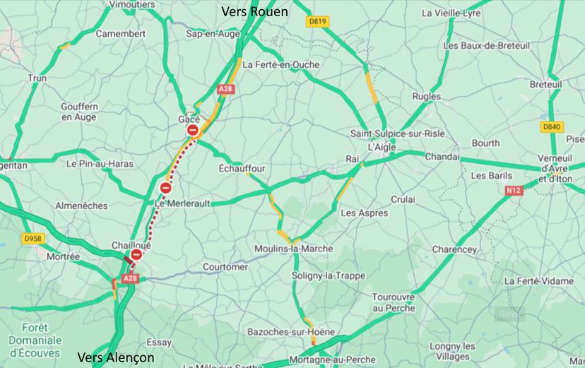 Cumuls de neige : l'autoroute A28 fermée cet après-midi dans l'Orne en direction de Rouen Cumuls de neige : l'autoroute A28 fermée cet après-midi dans l'Orne en direction de Rouen
