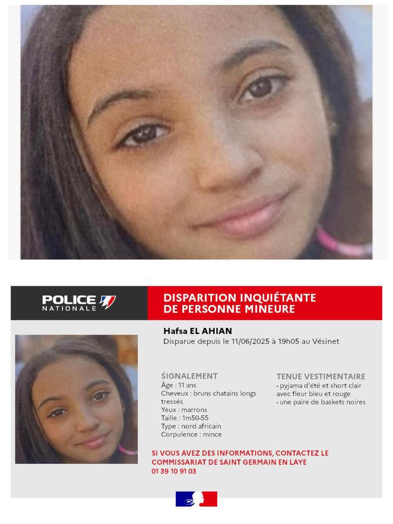 Yvelines. Disparition inquiétante d’une fillette de 11 ans au Vésinet : la police lance un appel à témoin 