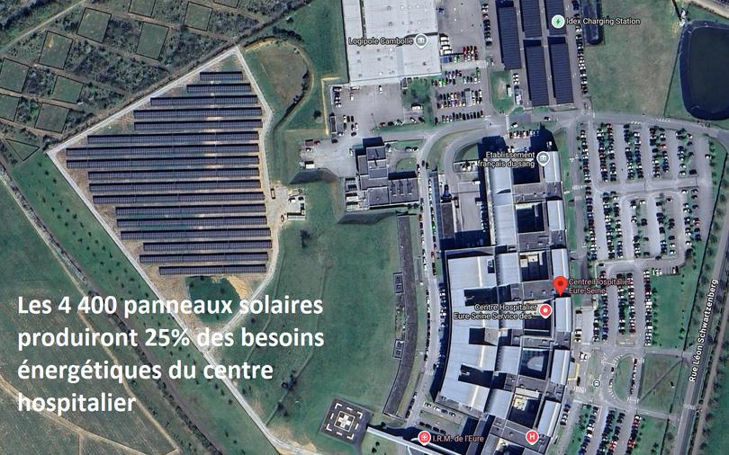 Energie. 4 400 panneaux photovoltaïques installés sur le site du centre hospitalier d’Évreux 