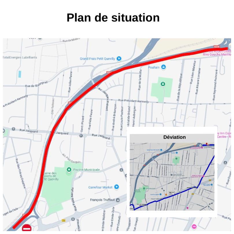 RN338 : fermetures nocturnes pendant une semaine pour les travaux du pont Flaubert à Rouen RN338 : fermetures nocturnes pendant une semaine pour les travaux du pont Flaubert à Rouen