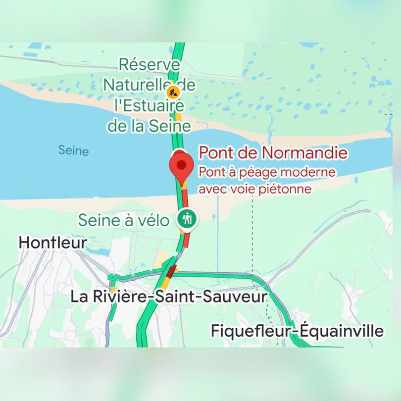 Circulation coupée sur le pont de Normandie en direction du Havre Circulation coupée sur le pont de Normandie en direction du Havre