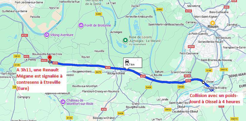 Voiture à contresens sur l’A13 entre Etreville et Oissel :deux blessés, dont un grave dans une collision Voiture à contresens sur l’A13 entre Etreville et Oissel :deux blessés, dont un grave dans une collision