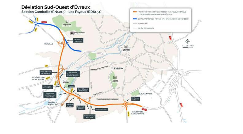 Déviation sud-ouest d’Évreux : la mise en service repoussée à l’horizon 2029-2030