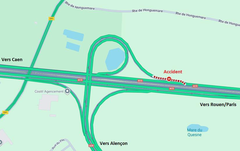 Eure. Un camion perd une partie de son chargement d’engrais à Bourg-Achard, la bretelle A13/A28 fermée