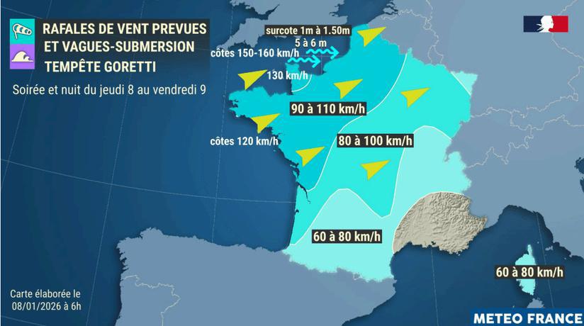 Tempête Goretti : navigation fortement déconseillée en Manche et mer du Nord