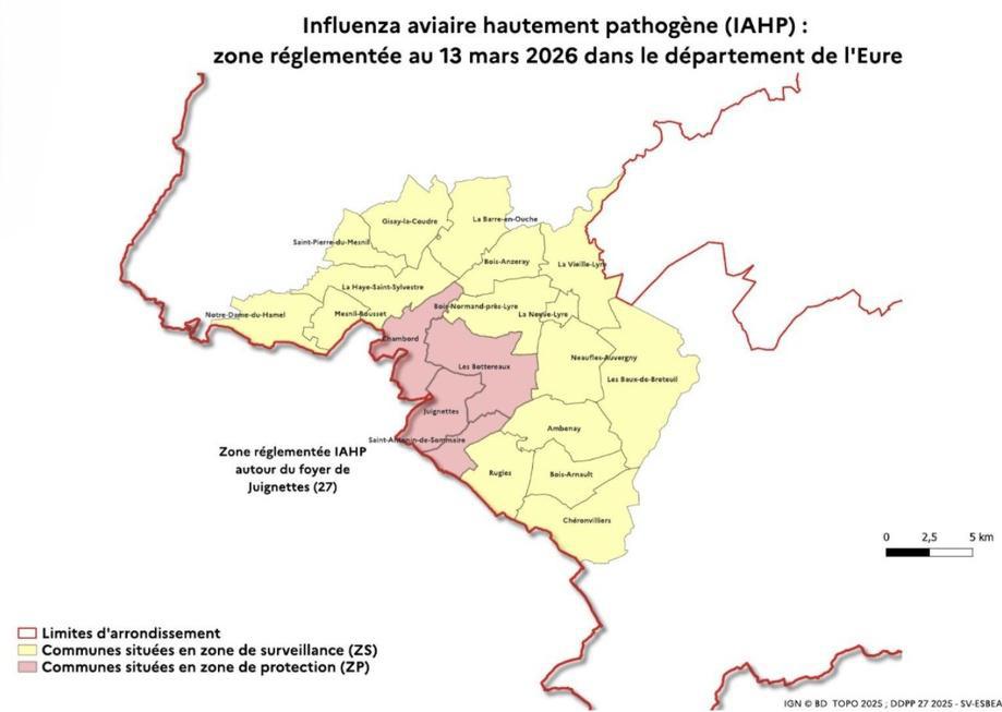 Influenza aviaire : un foyer détecté dans un élevage de volailles à Juignettes Influenza aviaire : un foyer détecté dans un élevage de volailles à Juignettes