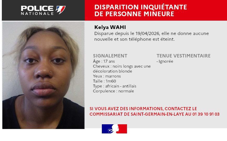 Appel à témoins : une adolescente de 17 ans portée disparue à Saint-Germain-en-Laye