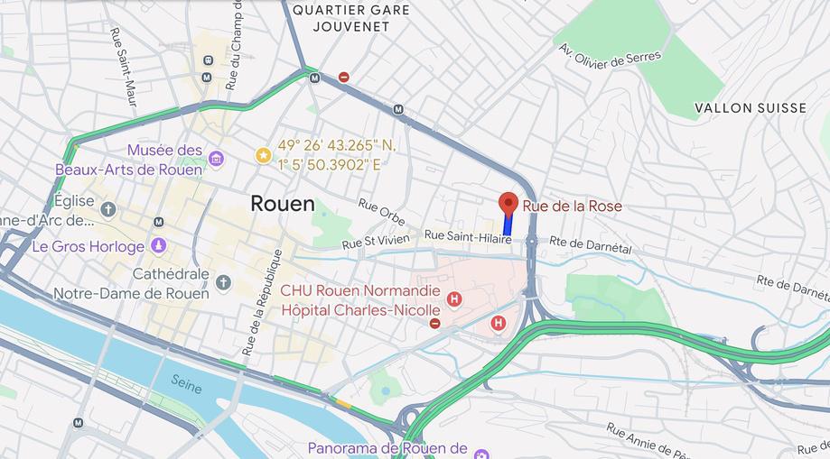 Rouen : incendie en cours rue de la Rose, une victime incommodée par les fumées