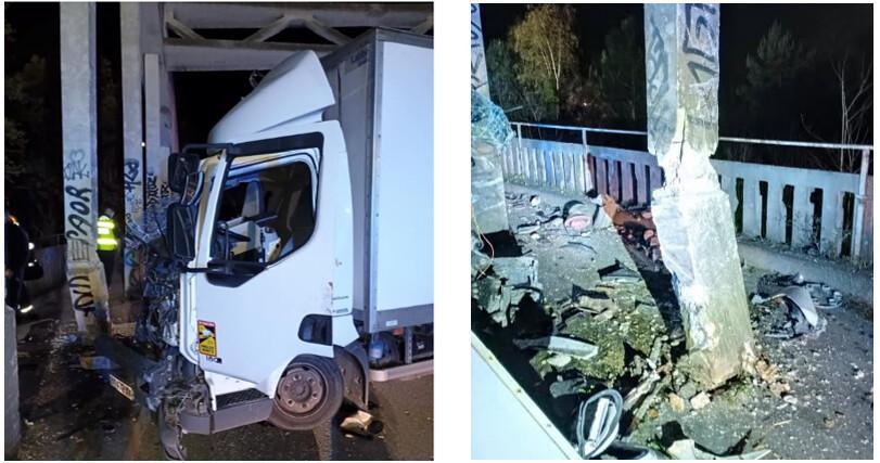 Pont d’Achères : la RN184 réduite à une voie après le choc d’un camion contre un pilier