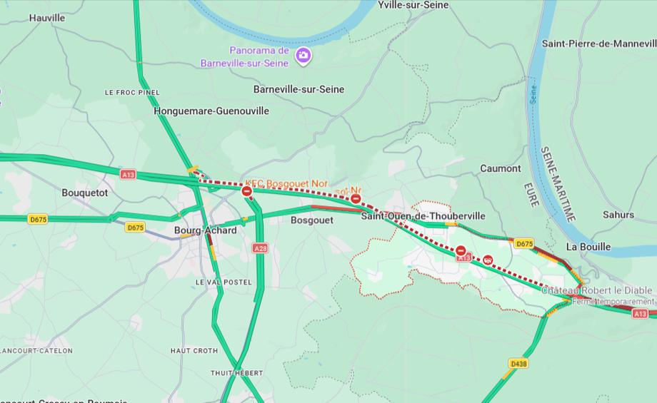 L'A13 coupée dans l’Eure après un accident près de Saint-Ouen-de-Thouberville : trois blessés dont deux graves L'A13 coupée dans l’Eure après un accident près de Saint-Ouen-de-Thouberville : trois blessés dont deux graves