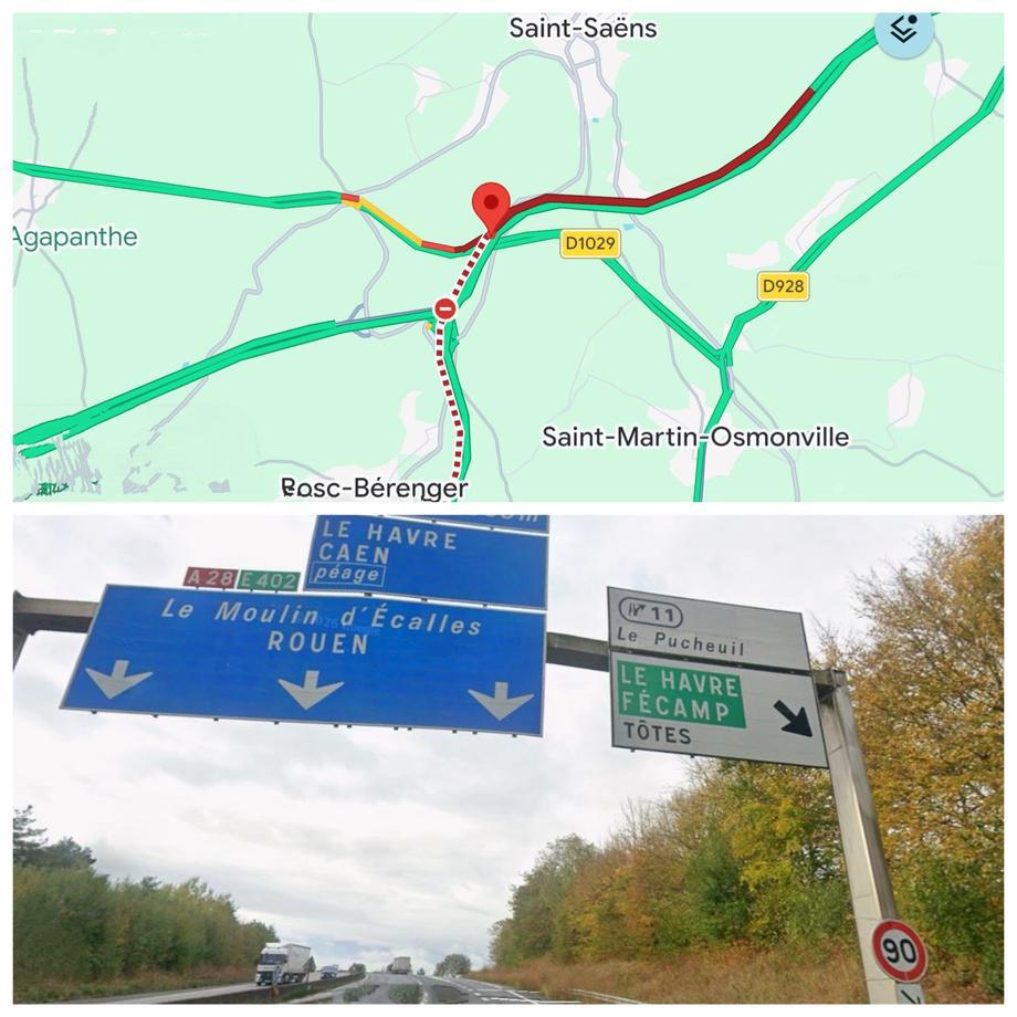 Seine-Maritime : L’autoroute A28 coupée vers Rouen après un accident