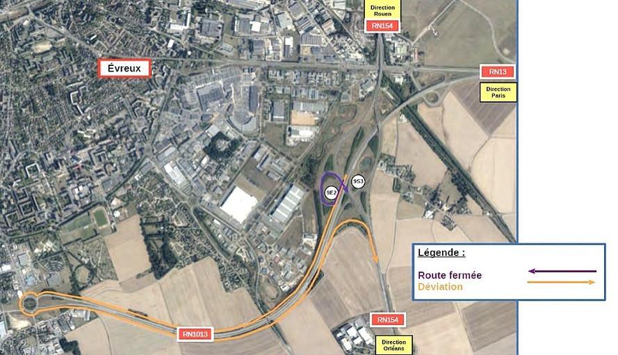 RN154 : une bretelle fermée jeudi au Vieil-Évreux pour une inspection d'ouvrage d'art