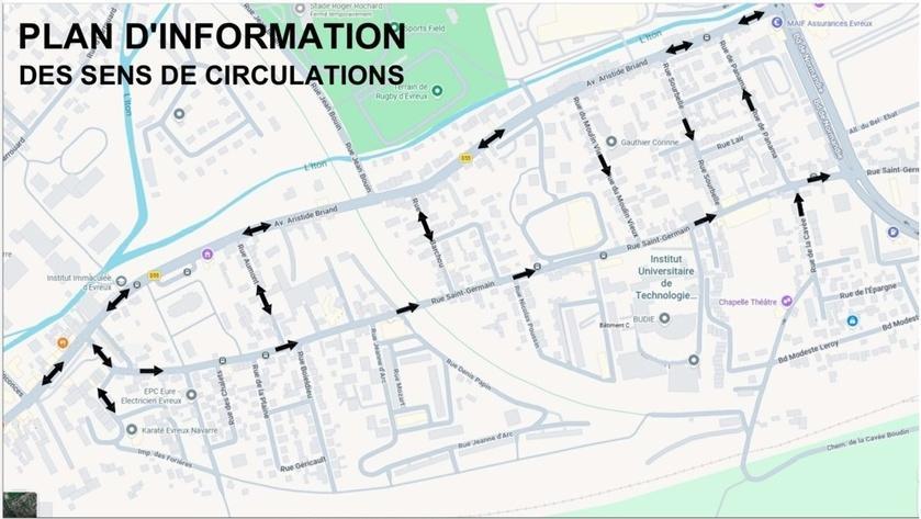 Évreux : sens unique rue Saint-Germain et nouvelles pistes cyclables dès le 28 août à Navarre Évreux : sens unique rue Saint-Germain et nouvelles pistes cyclables dès le 28 août à Navarre