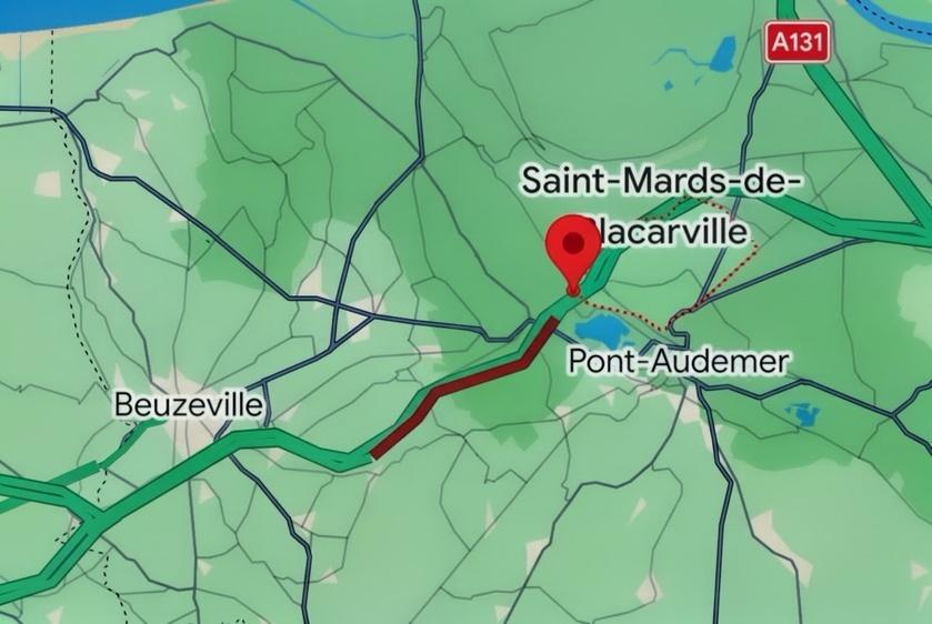 A13 : plus de 9 km de bouchon après un accident près de Pont-Audemer dans l’Eure