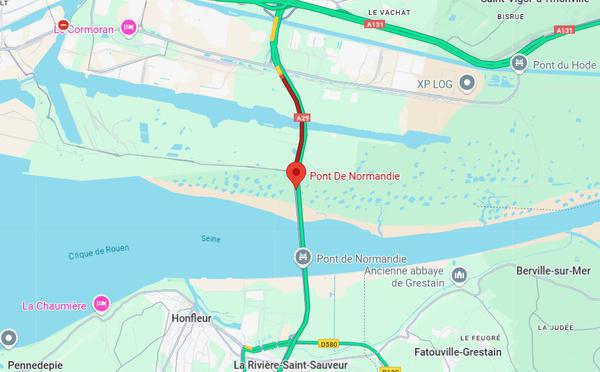 Accident sur la N1029 : le Pont de Normandie en Seine-Maritime fermé en direction de Paris