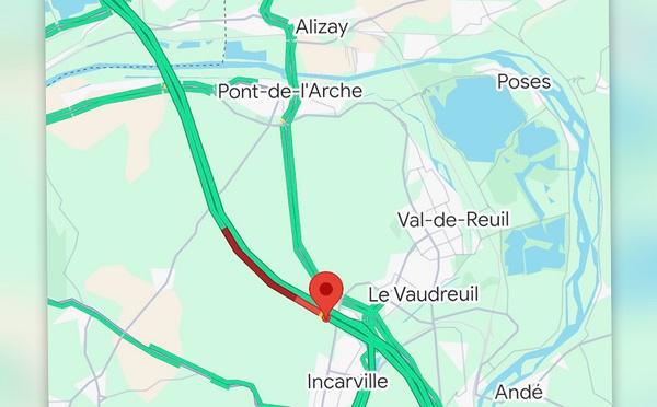 A13 : collision entre deux poids lourds à Incarville (Eure), un blessé léger et trafic très perturbé