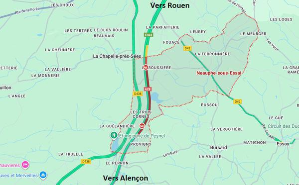 Accident sur l’A28 : un poids lourd et deux voitures impliqués, la circulation coupée vers Rouen