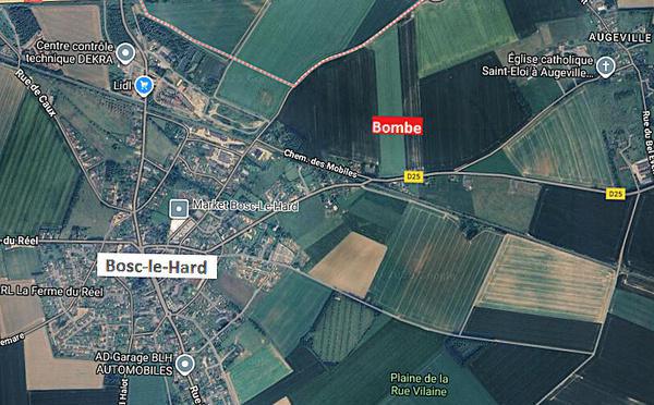 Seine-Maritime : destruction d’une bombe anglaise de la Seconde Guerre mondiale à Bosc-le-Hard