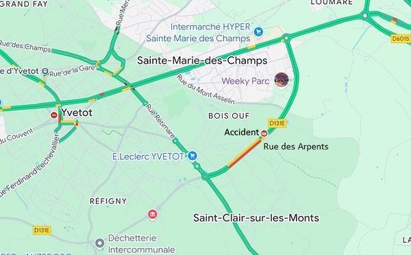 Deux blessés dans une collision entre trois voitures près d'Yvetot, en Seine-Maritime