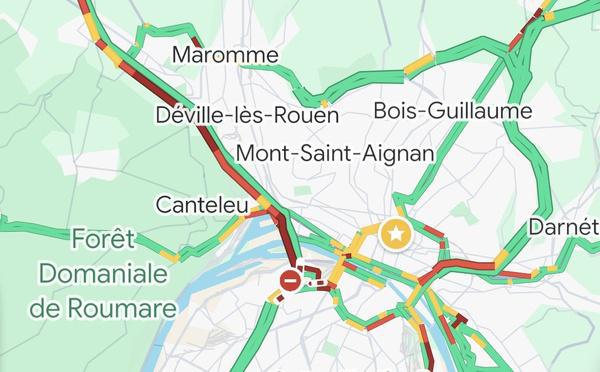 FLASH INFO - Circulation très compliquée ce matin entre Rouen et l’A150 en raison d’un chantier