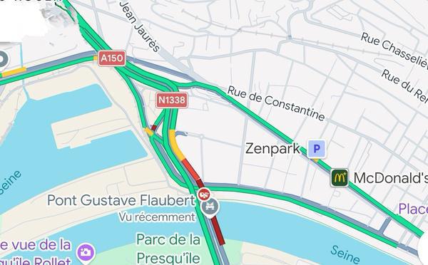 Accident mortel sur le pont Flaubert à Rouen : circulation coupée vers la rive droite